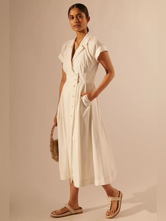 Anthropologie Dresses & Skirts - Anthropologie // Maeve Poplin Midi Shirtdress